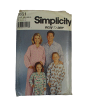 Simplicity 0661 Pajamas Shirt and Pants Childs Sz XS L Adults XS XL Pattern Easy - £9.46 GBP