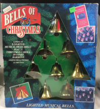 Vintage Mr Christmas Bells of Christmas 8 Brass Bells Music Box &amp; Remote READ - £16.45 GBP