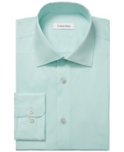 Calvin Klein Men&#39;s Steel Slim-Fit Stain Shield Dress Shirt Jadite Green-... - £25.57 GBP