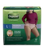 Depend FIT-Flex Incontinence Underwear Women Absorbency Blush 17 Count L - $400.97 MXN