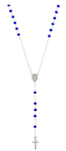 Sapphire Crystal Rosary 18&quot; L Necklace, New  #AB-090 - £3.89 GBP