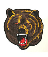 Brown Grizzly Bear Head Large Face 8 Inch Embroidery Patch Dangerous Ani... - $46.55