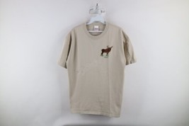 Vtg 90s Streetwear Mens Medium Spell Out Alaska Moose Print T-Shirt Beige USA - £35.87 GBP