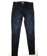 New Womens 29 True Religion Brand Jeans NWT Casey Skinny Blue Dark Houndstooth  - $334.62