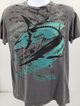 Guy Harvey Graphic Print Fishing Shirt Gray Size Large - £13.08 GBP