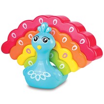 Rainbow Peacock Stacker, Many Ways To Stack, Colorful And Engaging Play,... - $37.99