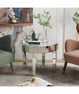 Crushed Crystal Round Coffee Table Glitz Sparkle Diamond Sofa Side Accen... - $151.69+