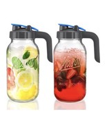 2 Pack 64 oz Sun Tea Pitcher, Half Gallon Jar Pitcher with Wide Mouth Ai... - $19.79