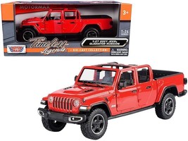 2021 Jeep Gladiator Rubicon (Open Top) Pickup Truck Red 1/24-1/27 Diecast Model - £30.71 GBP