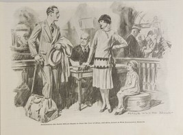 1925 Magazine Picture Man,Mom &amp; Daughter Illustrated by Arthur William Brown - £11.78 GBP