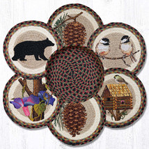 Earth Rugs TNB-81 Cabin Bear Trivets in a Basket 10&quot; x 10&quot; - £61.85 GBP