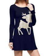 NioBe Holiday Reindeer Glitter Christmas Winter Tunic (Medium, Moose Bur... - $41.09 CAD+