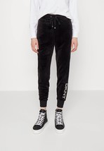 New Dkny Donna Karan Black Velour Jogger Drawstring Embellished Pants Size Xl - £44.57 GBP