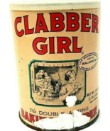 Clabber Girl Can Baking Powder Vintage 24 Oz Empty  5.25&quot; x 4&quot; - $14.20 CAD