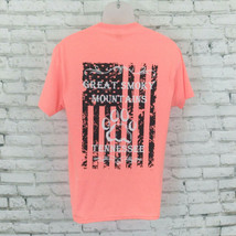 Great Smoky Mountains T Shirt Mens Medium Neon Orange Tennessee Flag Graphic - $19.99