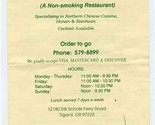 Wu&#39;s Open Kitchen Restaurant Menu Tigard Oregon Non Smoking Chinese Rest... - £14.28 GBP