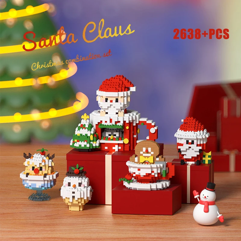 Mini Christmas Cat Santa Claus Suit Building Blocks Cute Animals Pen Con... - £13.72 GBP+