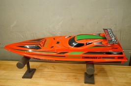 Rockstar Extreme Commander X3 RC Boat Shell Twin Turbo 390 Motor &amp; AC Charger - £73.95 GBP