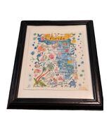 Avery’s Home Florida Map Framed Textile Art Coastal State Print 10x12 - $19.80