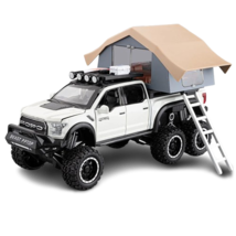 White box 1:24 Ford Raptor F150 Camping RV Off Road Pickup Truck Alloy Metal - $46.99