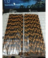 48 Halloween Paper Straws Orange Black(2 Packs of 24) 7.7&quot; x 2.4&quot; dia - $144.55 MXN