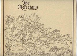 The Refectory Dinner Menu 1976 Food Drawings - $17.82