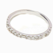 0.45 CT Coupe Ronde Moissanite Mariage Bande Promesse Bague 14K Plaqué or Blanc - £59.14 GBP