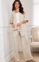 Kaleidoscope Champagne Sequin Jacket And Trousers Uk 16 (PH180) - $30.90