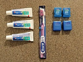 TRAVEL PACK - OralB 3d Soft Toothbrush + Crest Toothpaste + Glide Dental Floss - £7.51 GBP