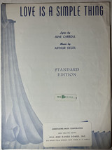 Love Is A Simple Thing - Standard Edition - Vintage 1952 Sheet Music - $8.58