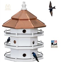 12 Room Purple Martin Birdhouse - Large 3 Story Copper Roof Bird House Amish Usa - £391.71 GBP