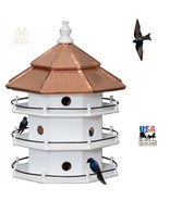 12 ROOM PURPLE MARTIN BIRDHOUSE - Large 3 Story Copper Roof Bird House A... - £391.71 GBP