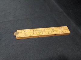 Vintage 24&quot; Stanley No. 68 Brass &amp; Box Wood Folding Carpenter Rule Hand ... - $18.52
