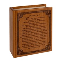 Mahogany Bible Psalm 23 Wood Cremation Urn - £265.37 GBP
