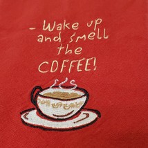 Kay Dee Designs Kitchen Towel, red embroidered, Wake up and smell the Coffee image 2