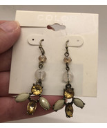 NWT Kohl&#39;s Color Dangle Bead and Rhinestone Fish Hook Earrings - €8,45 EUR