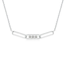 ANGARA Natural Diamond Three Stone Pendant Necklace in Silver (K I3, 1.5MM) - £179.05 GBP