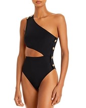 MSRP $350 Oye Swimwear Rhea Cutout One Shoulder One Piece Black Size Small NWOT - £92.30 GBP