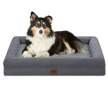 Orthopedic Memory Foam Dog Bed Pet Sofa with Removable Cover &amp; Bolster - £31.27 GBP