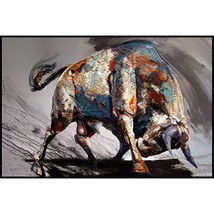 hand-painted Oil Painting Animal bullfight bull - £50.47 GBP