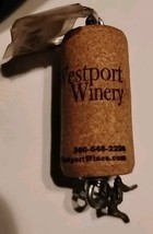 Wine Bottle Cork Keychain Westport WA Winery Wine Bottle Opener Metal Ch... - $8.71