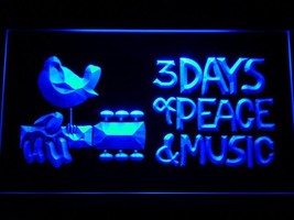 Woodstock Festival 1969 LED Neon Sign Hang Signs Wall Home Decor Glowing Craft  - £20.77 GBP+