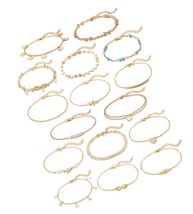 16Pcs Ankle Bracelets for Women Girls Gold Silver - £35.27 GBP
