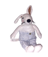 IKEA Skogshare White Bunny Rabbit Plush 13&quot; Blue Check Pants Soft Stuffe... - £27.69 GBP