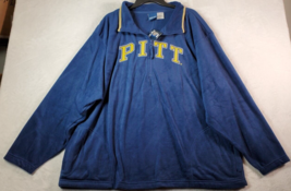 University of Pittsburgh Old Varsity Sweatshirt Mens 2XL Blue Pockets 1/4 Zip - £20.58 GBP