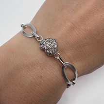 Vintage 925 Sterling Silver Heart Link Bracelet - 18cm Dainty Love Chain... - $125.00