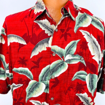 Campia Moda Hawaiian Aloha XL Shirt Palm Trees Leaves Floral Tropical Vintage - £31.16 GBP