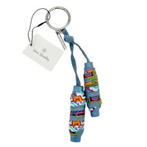 Vera Bradley Iconic Spools Bag Charm Keychain 8 Inch Blue NWT - £11.05 GBP