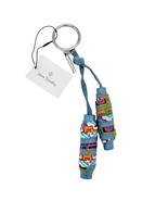 Vera Bradley Iconic Spools Bag Charm Keychain 8 Inch Blue NWT - $11.78