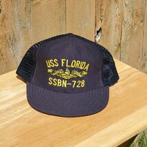 Vintage USS FLORIDA SSBN-728 Navy Snapback Hat Northstar - $26.55